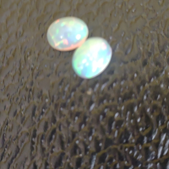 Natural Crystal Opal Cabochon Pair 2 Piece Lot #101 - Picture 6 of 8